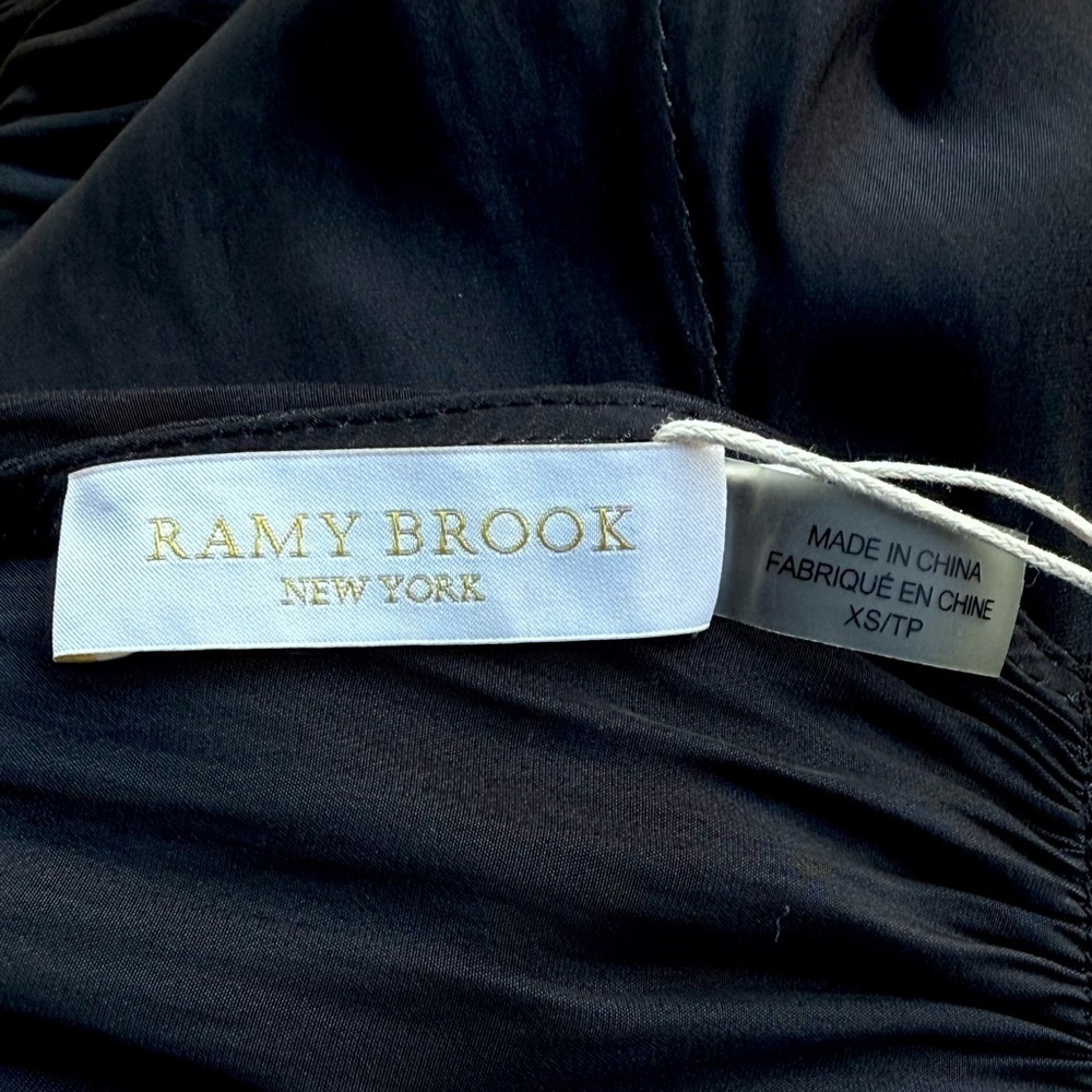 Ramy Brook Ruthie Black Studded Neckline Handkerchief Hem Dress π - Picture 16 of 17